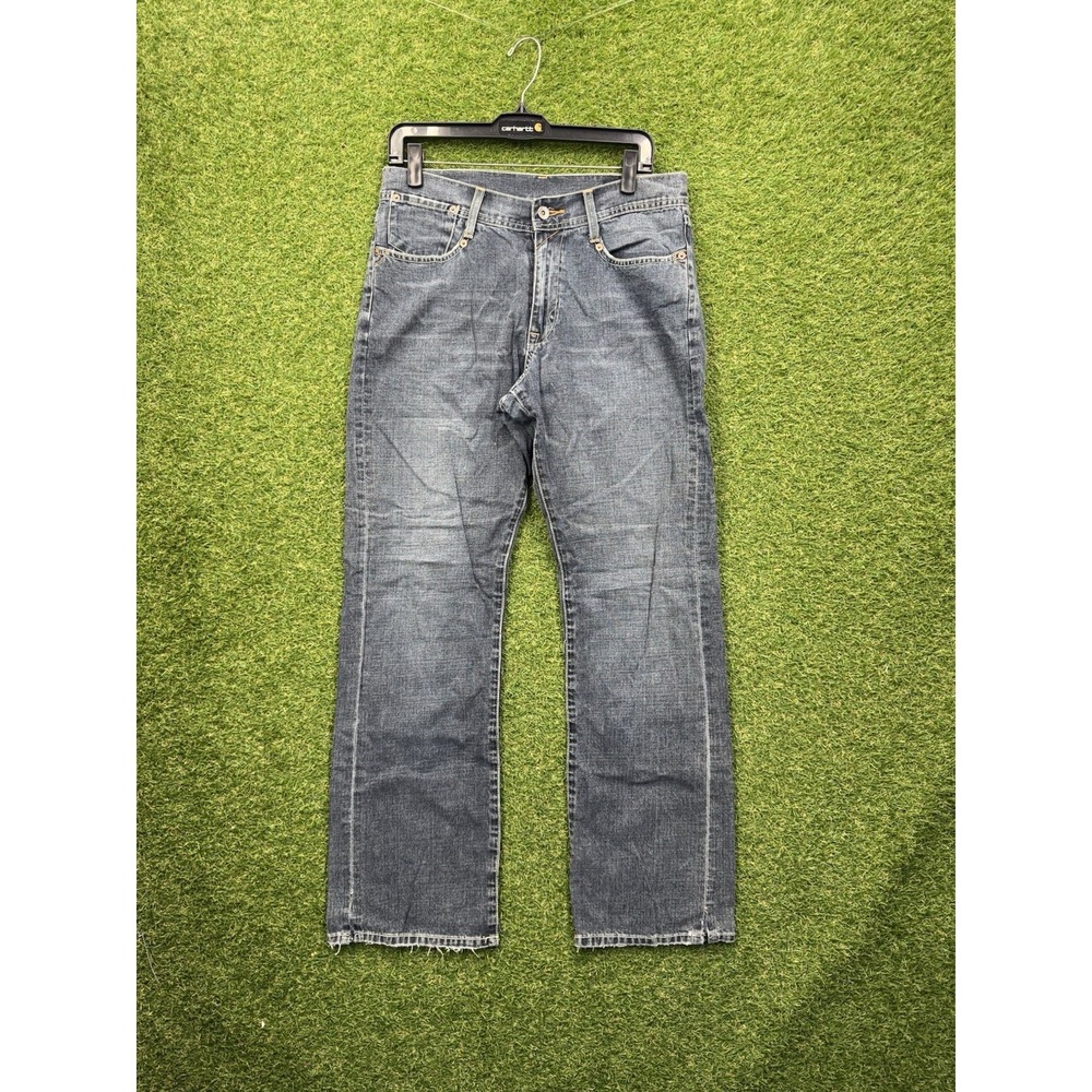 Seven7 Jeans Mens 32x32 Straight Fit Medium Wash Denim Distressed Stretch Casual